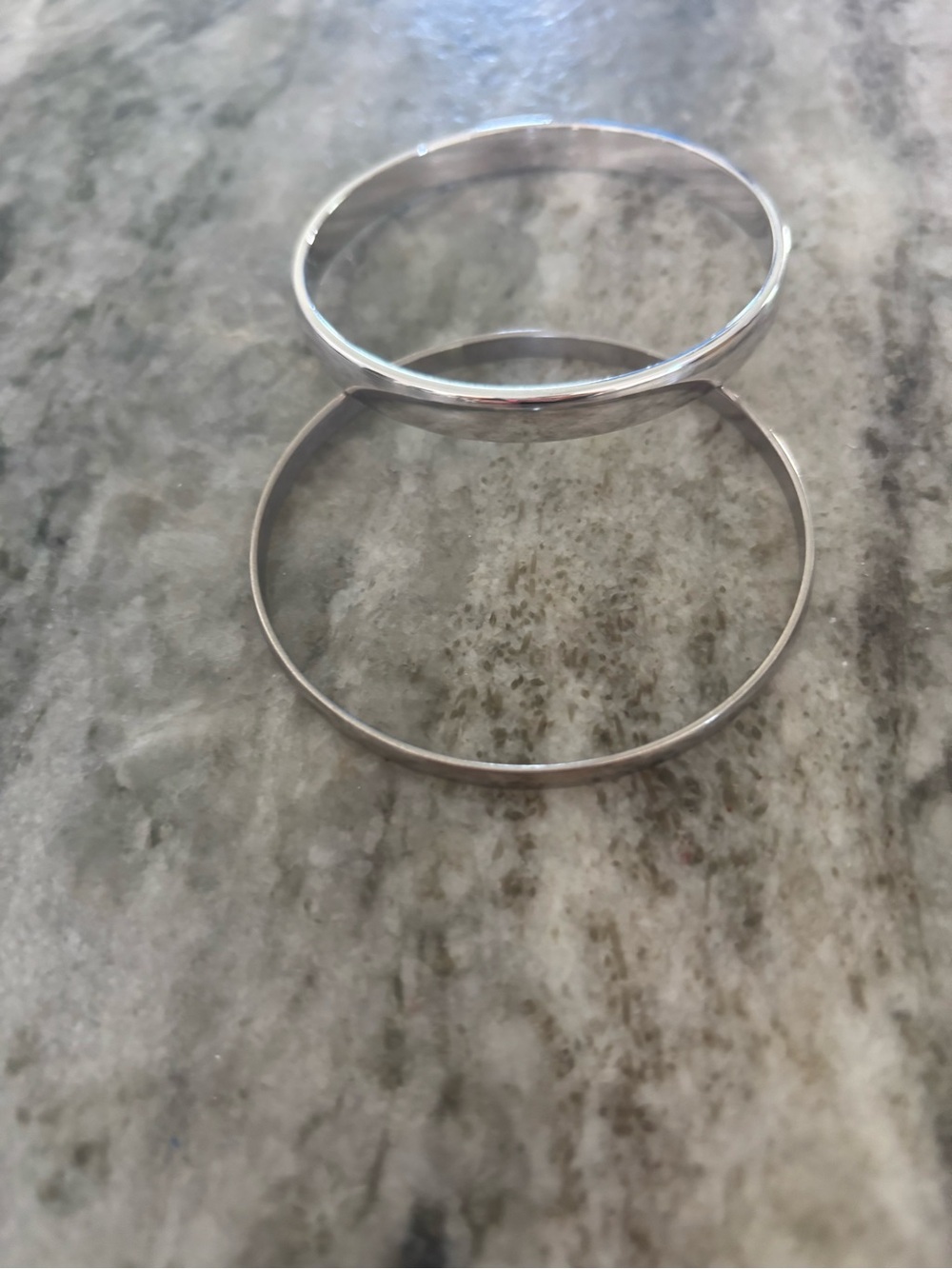 Vintage Sterling Silver Thin Stackable Bangle Bracelet - Silver